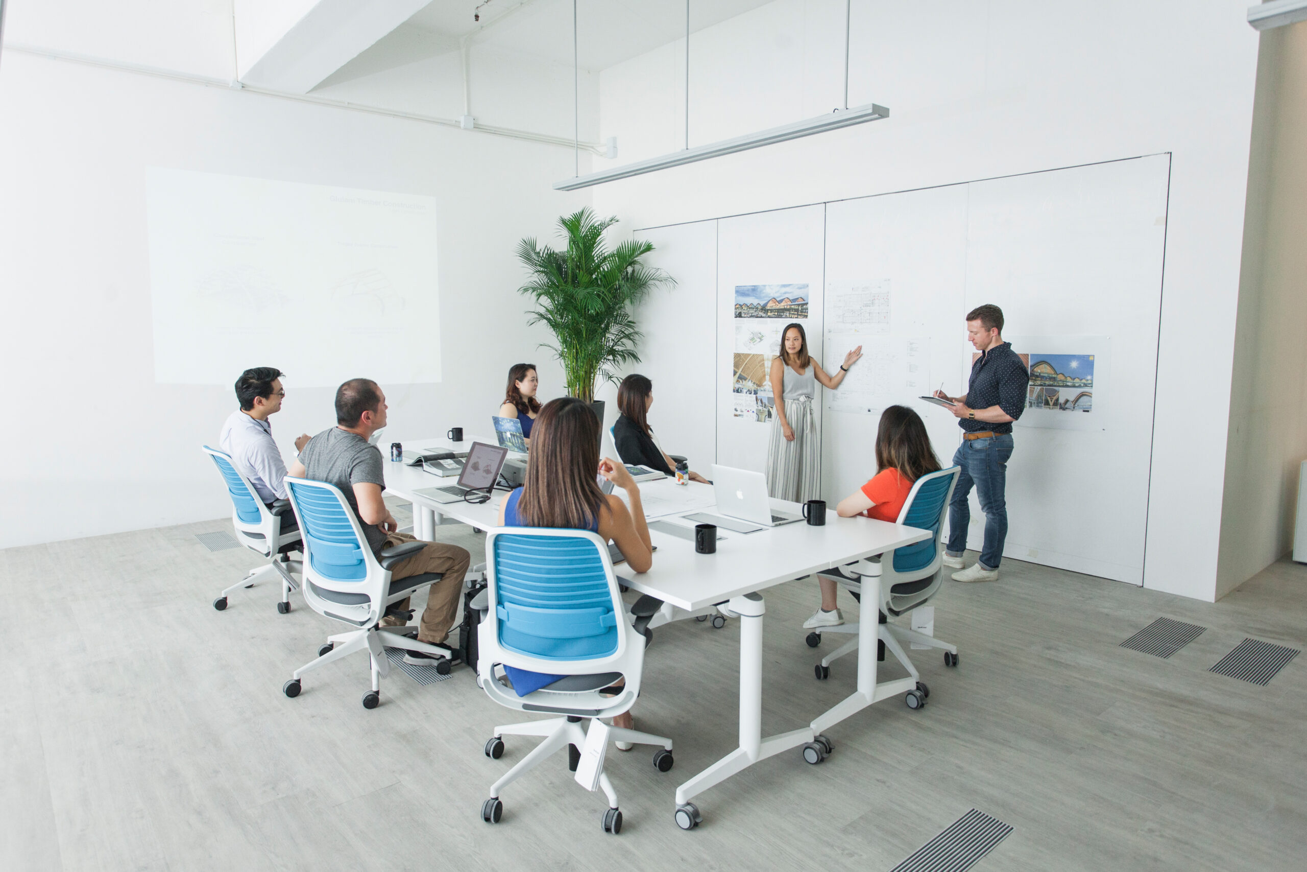 A group of coworkers in a coworking space.