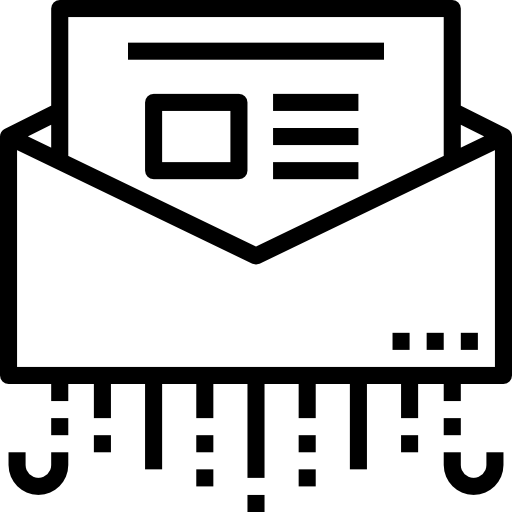 A black and white icon of an envelope with a letter inside, representing coworking.